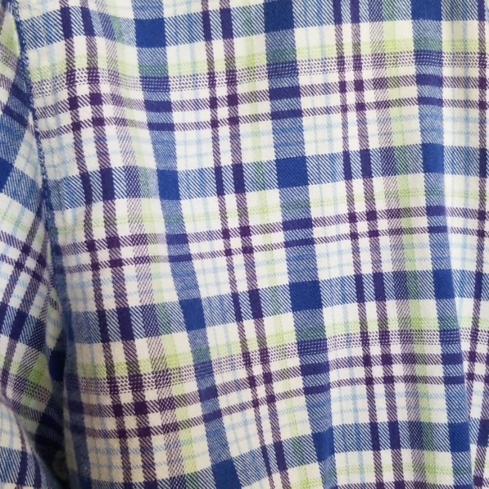 Purple and green flannel.